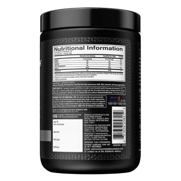 Muscletech Platinum 100% Glutamine - Unflavored - Image 2
