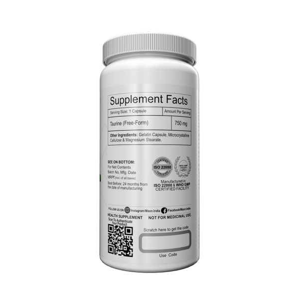MAXN TAURINE – 60 CAPSULES - Image 2