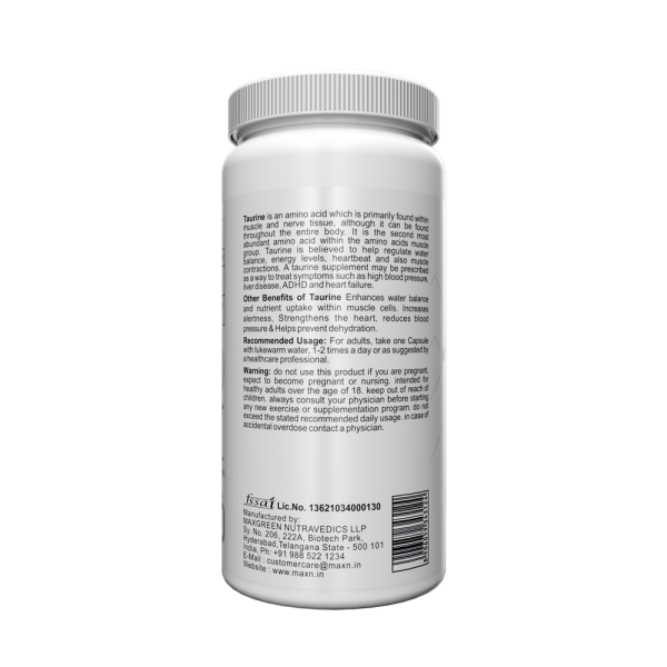 MAXN TAURINE – 60 CAPSULES - Image 3