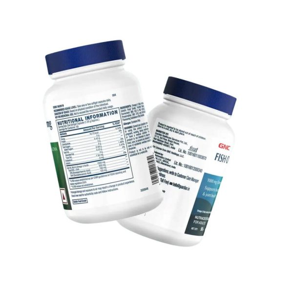 GNC Fish Oil Omega 3 - 60 Capsules - Image 2