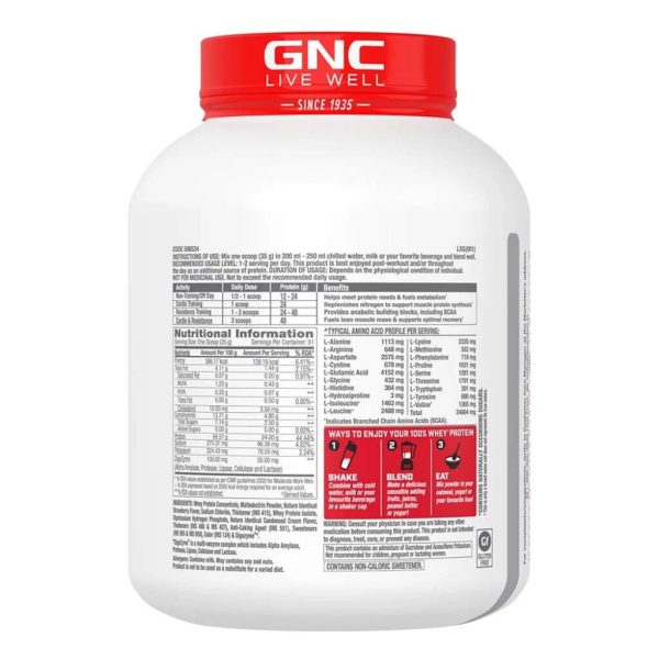 GNC Pro Whey Protein, 1.82 kg (4 lbs) - Image 3