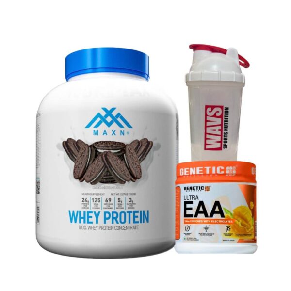 Combo 2 - MAXN WHEY 4lbs; Genetic EAA; Shaker