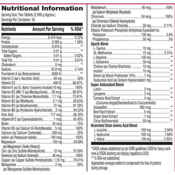 GNC Mega men multivitamin sports - 60T - Image 3
