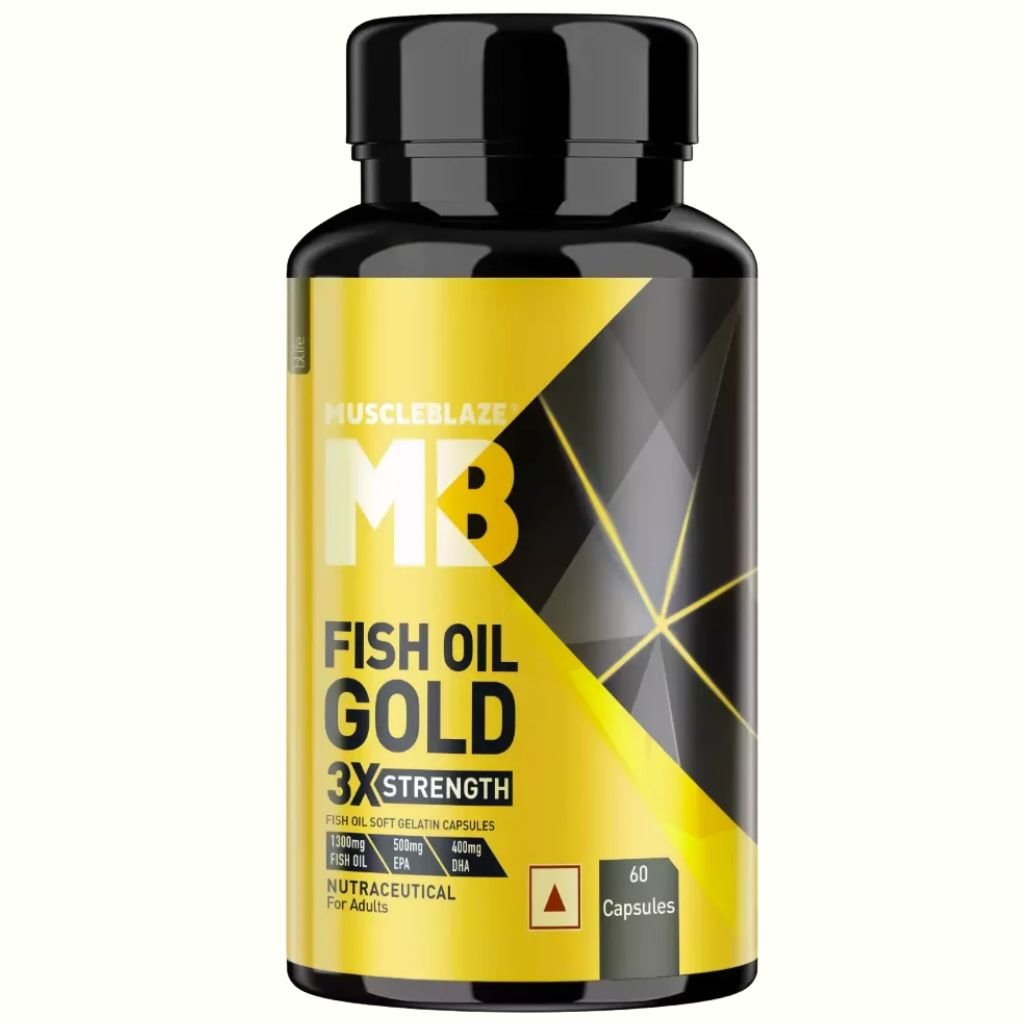 MuscleBlaze Gold Fish Oil omega -3x - 1300mg- 60T